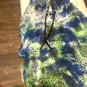 Tye dye multi colored hooded